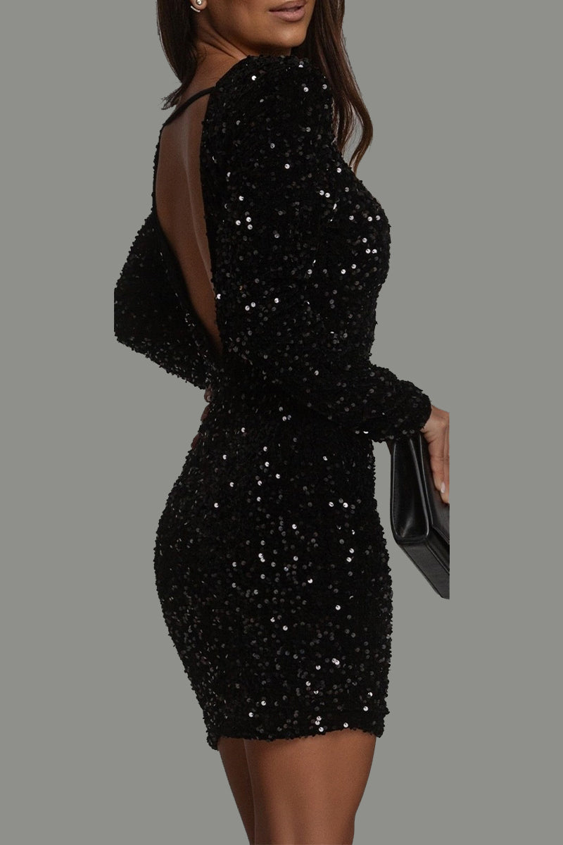 Isabella | Chique Backless Glitter Feestjurk