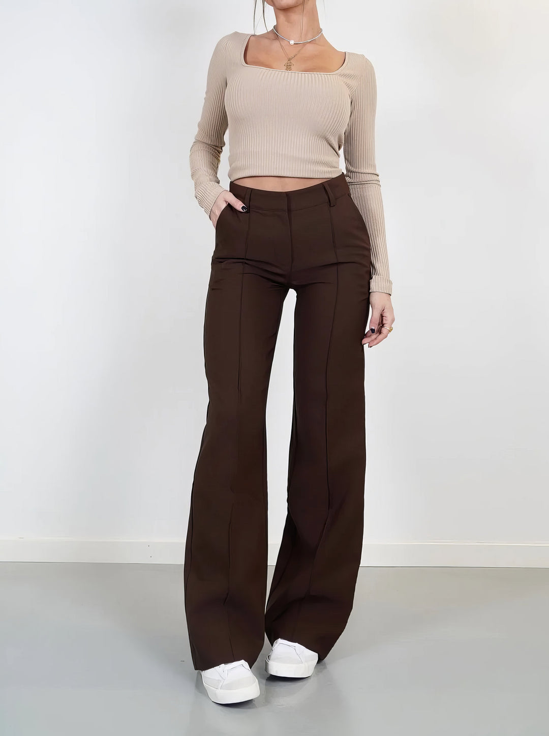 Dames Broek – Wide-Leg Fit – Tijdloze Pasvorm voor Dagelijks Gebruik