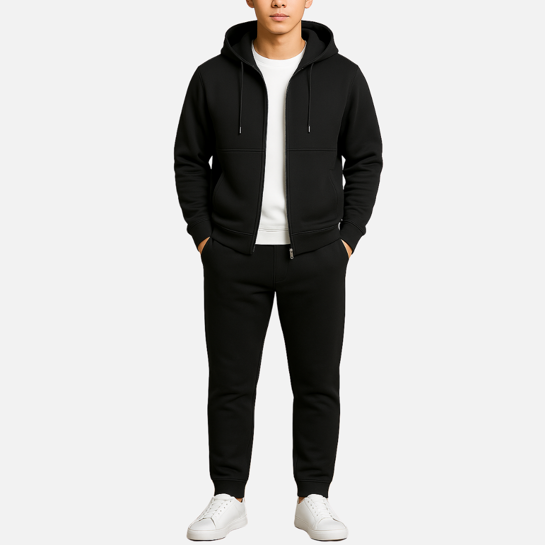 Heren Joggingpak Set - Vest met Rits en Bijpassende Broek