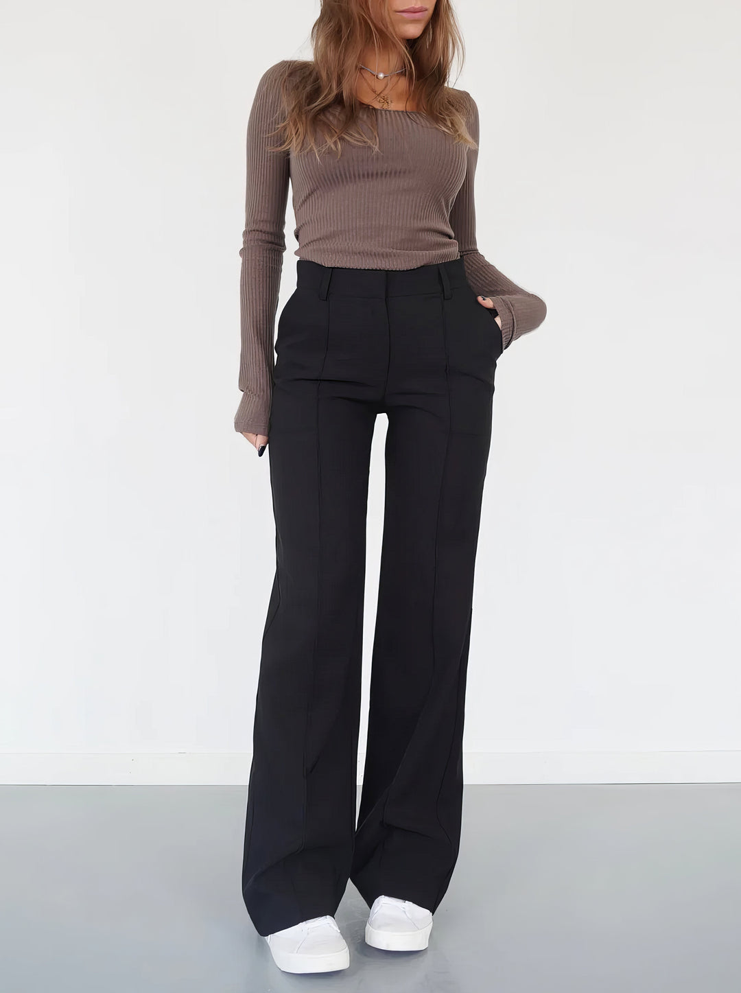 Dames Broek – Wide-Leg Fit – Tijdloze Pasvorm voor Dagelijks Gebruik