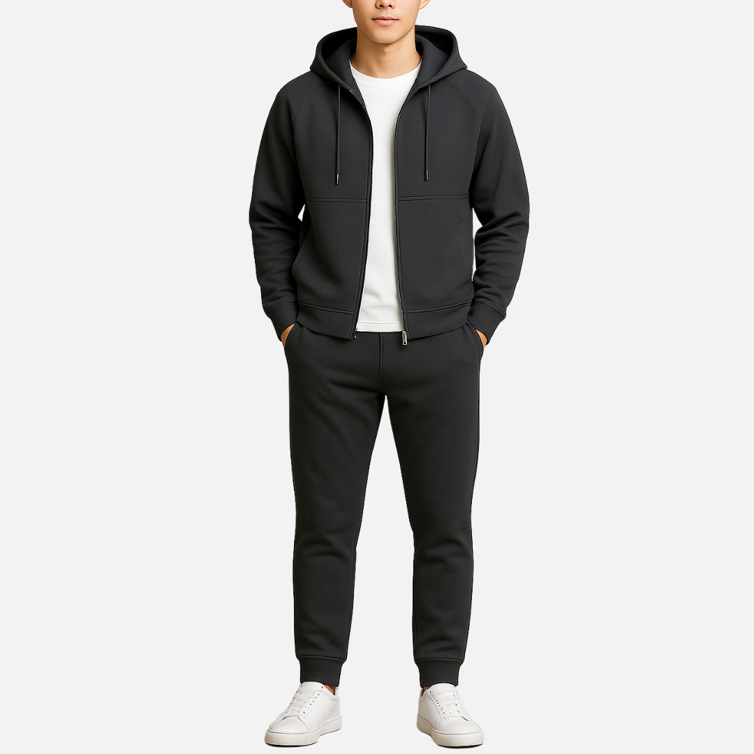 Heren Joggingpak Set - Vest met Rits en Bijpassende Broek