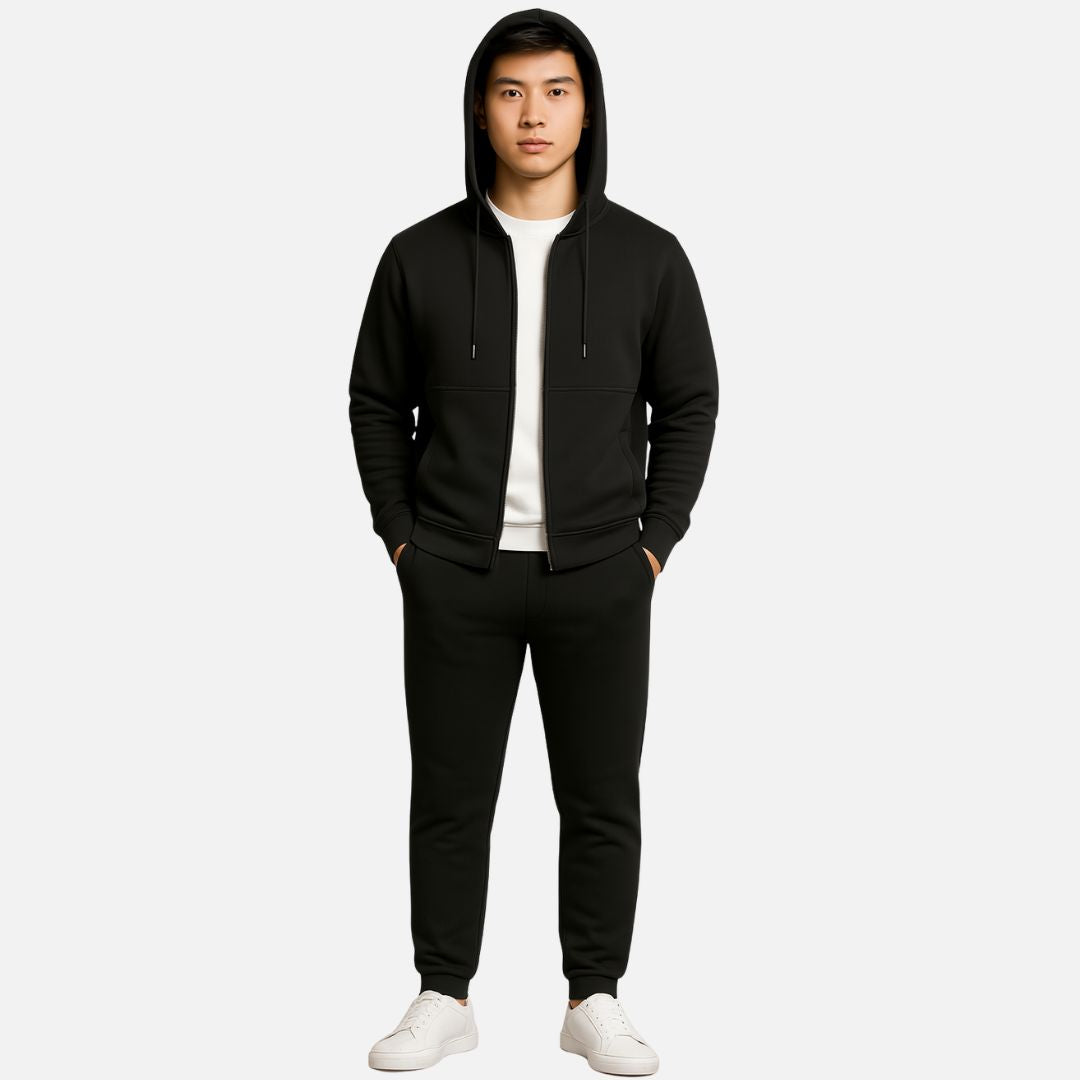 Heren Joggingpak Set - Vest met Rits en Bijpassende Broek