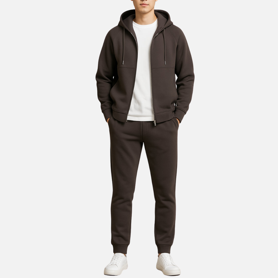 Heren Joggingpak Set - Vest met Rits en Bijpassende Broek