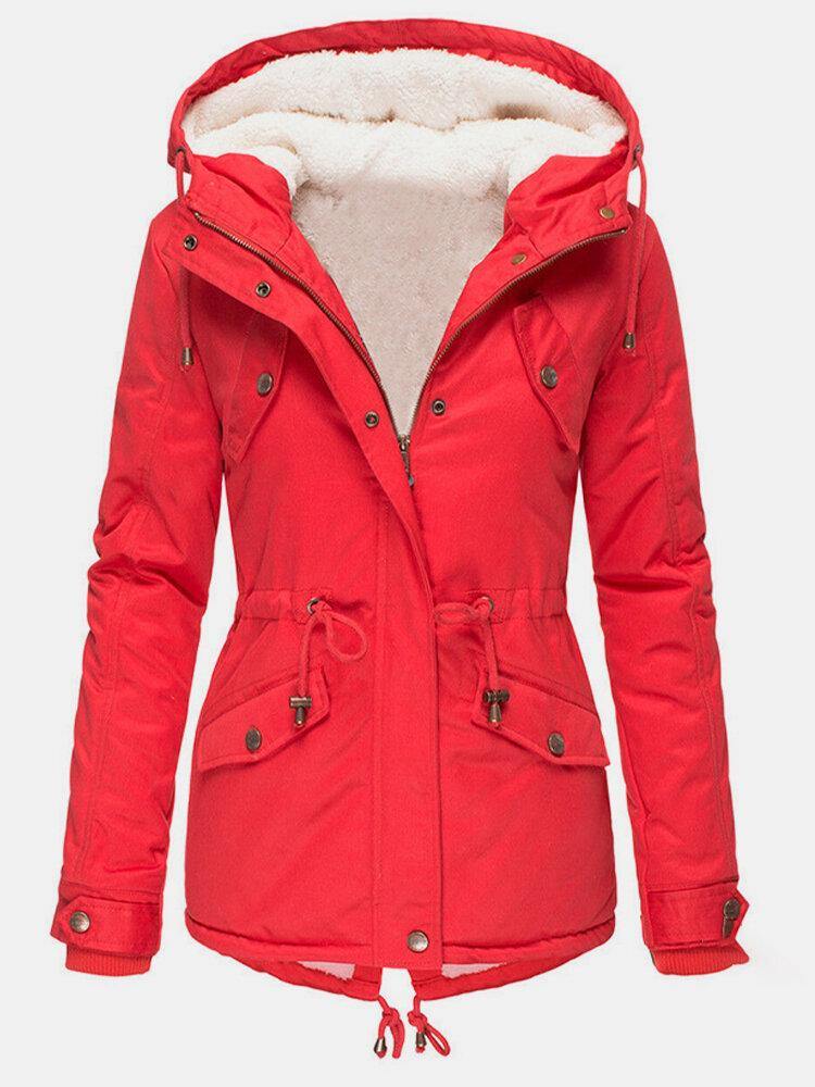 Winterjas Dames Parka – Rood - beeld 2