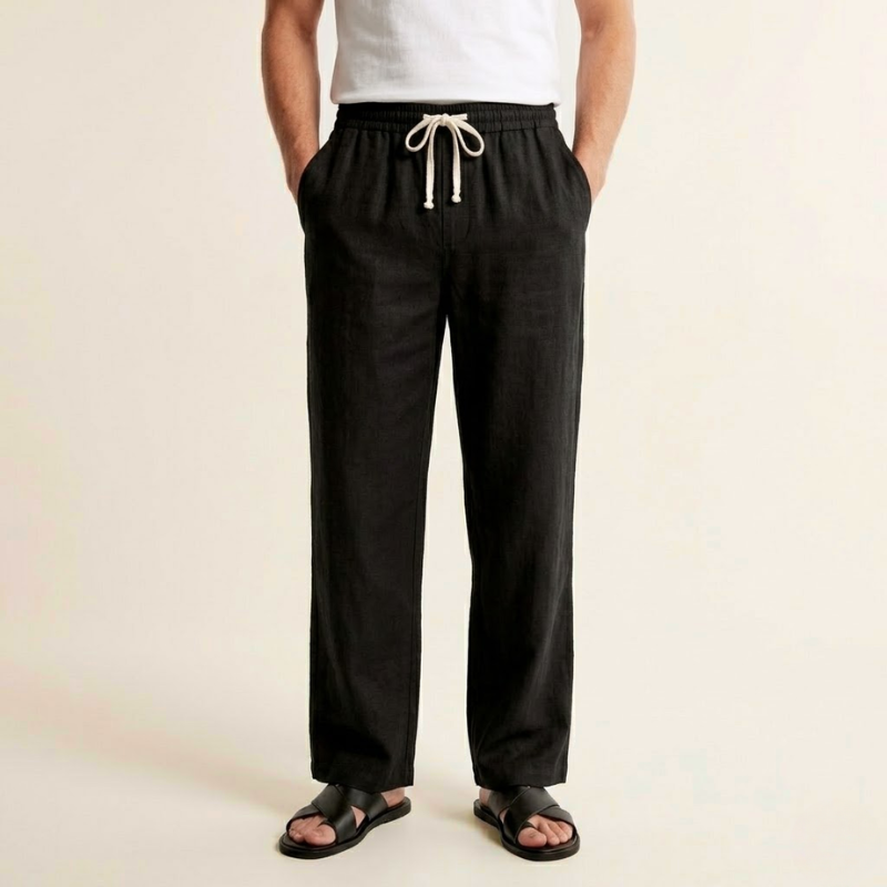 Heren linnen broek | Luchtige casual broek met ontspannen pasvorm