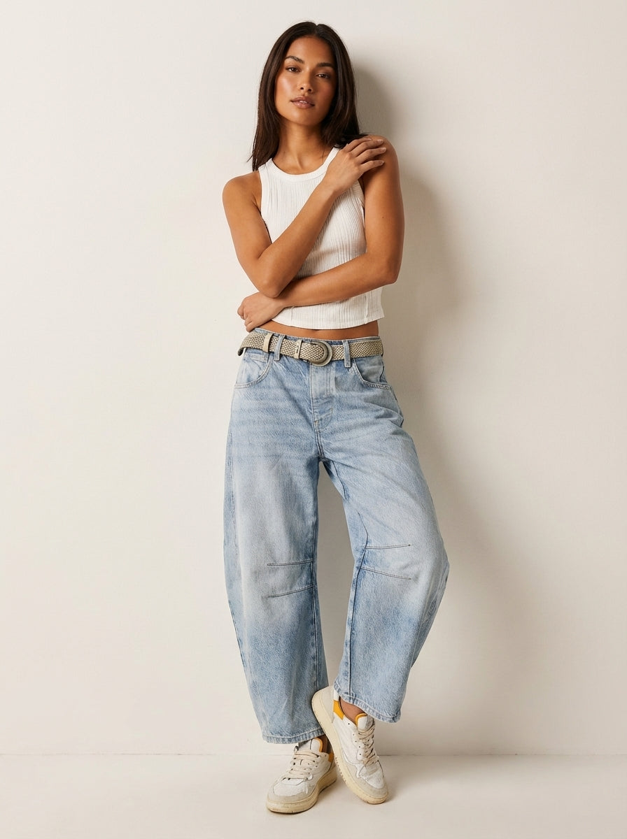 Dames Baggy Jeans – Hoge Taille – Relaxte Casual Pasvorm