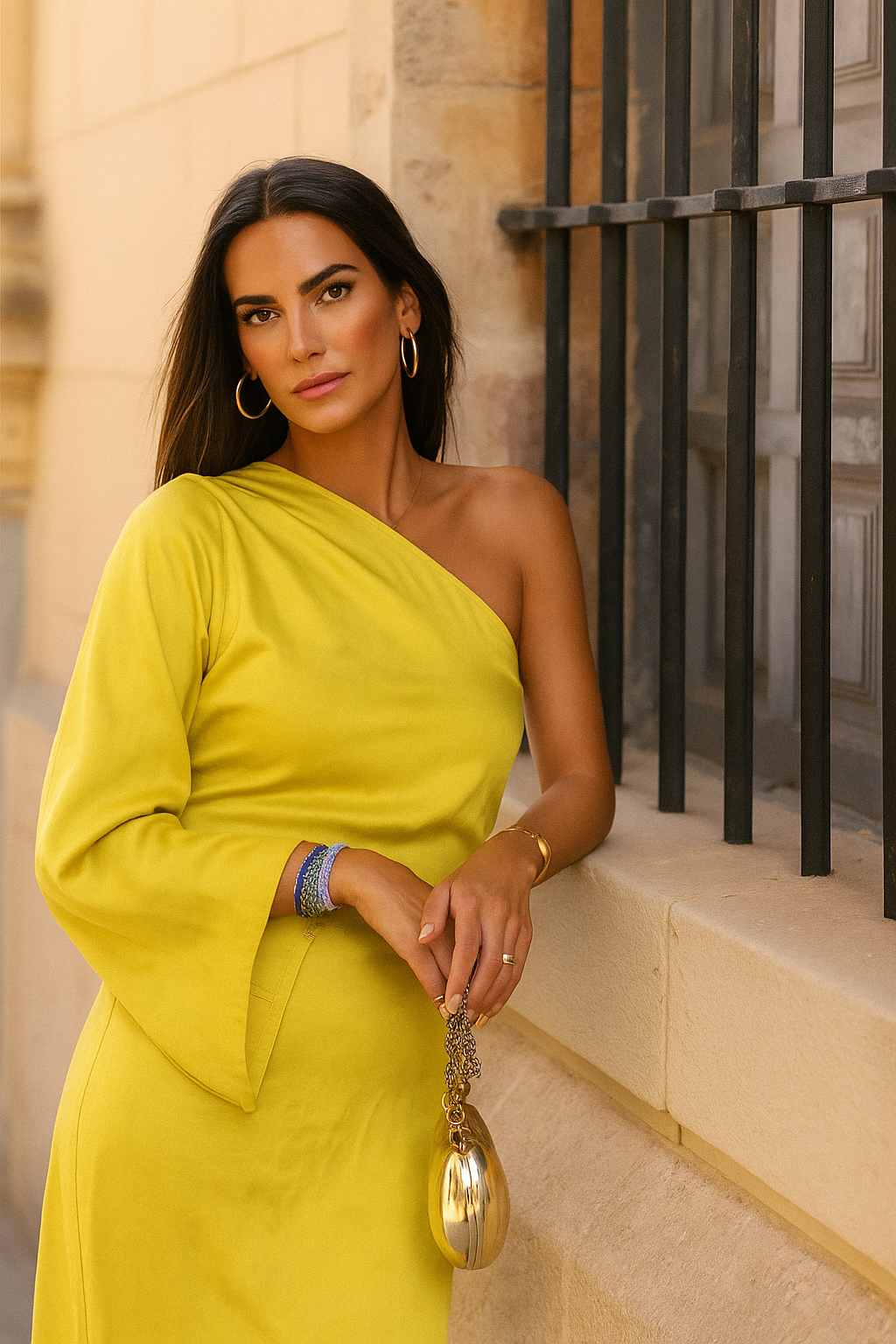 Dames Maxi Jurk – One-Shoulder – Getailleerd Avondontwerp