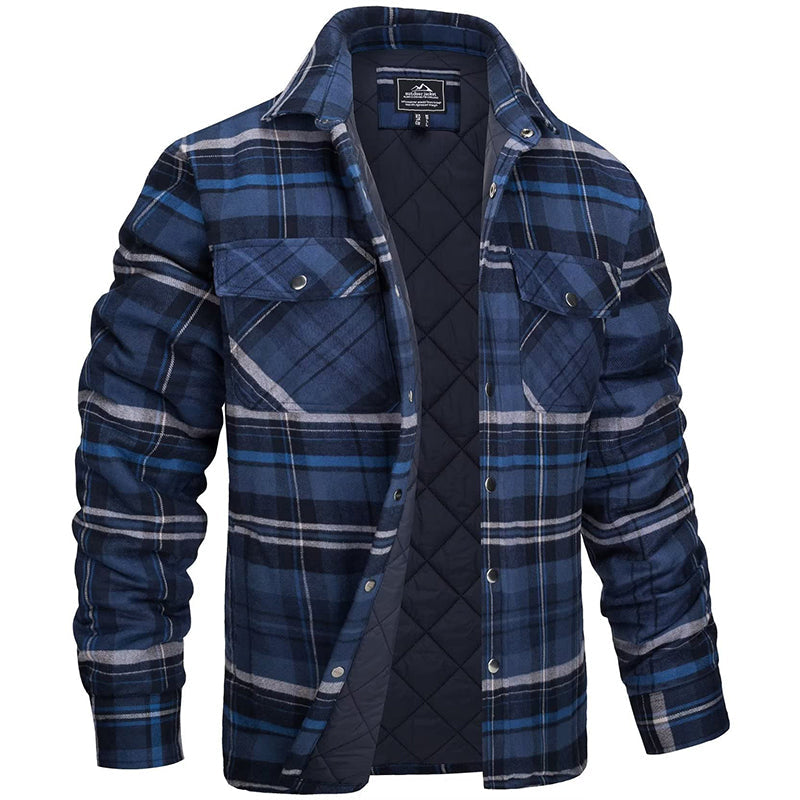 Lange Heren Overshirt met Ruitpatroon voor Koude Dagen