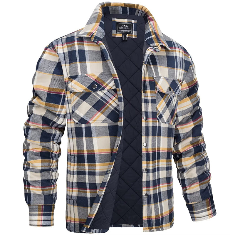 Lange Heren Overshirt met Ruitpatroon voor Koude Dagen