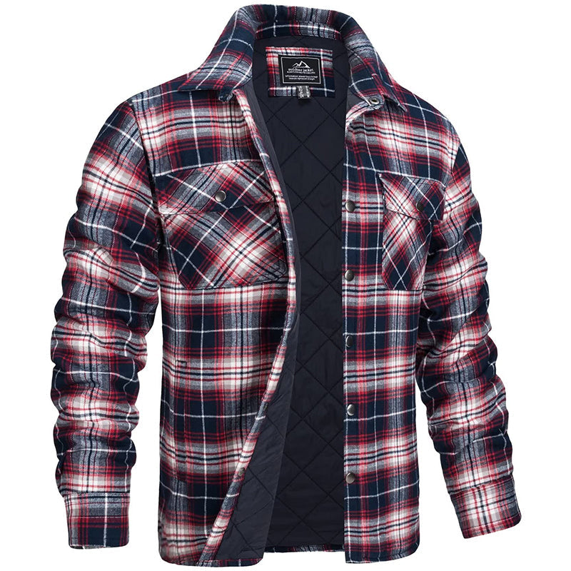 Lange Heren Overshirt met Ruitpatroon voor Koude Dagen