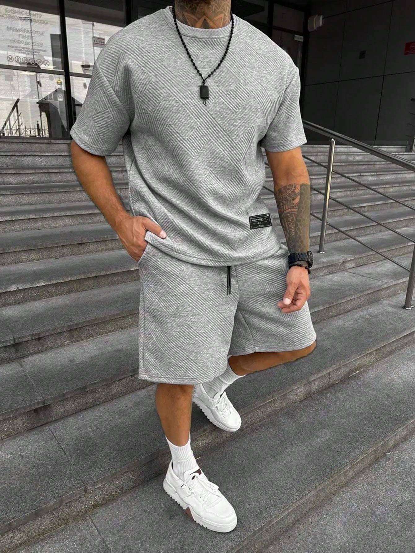 Heren zomerset | Oversized T-shirt en sportieve shorts voor een casual look