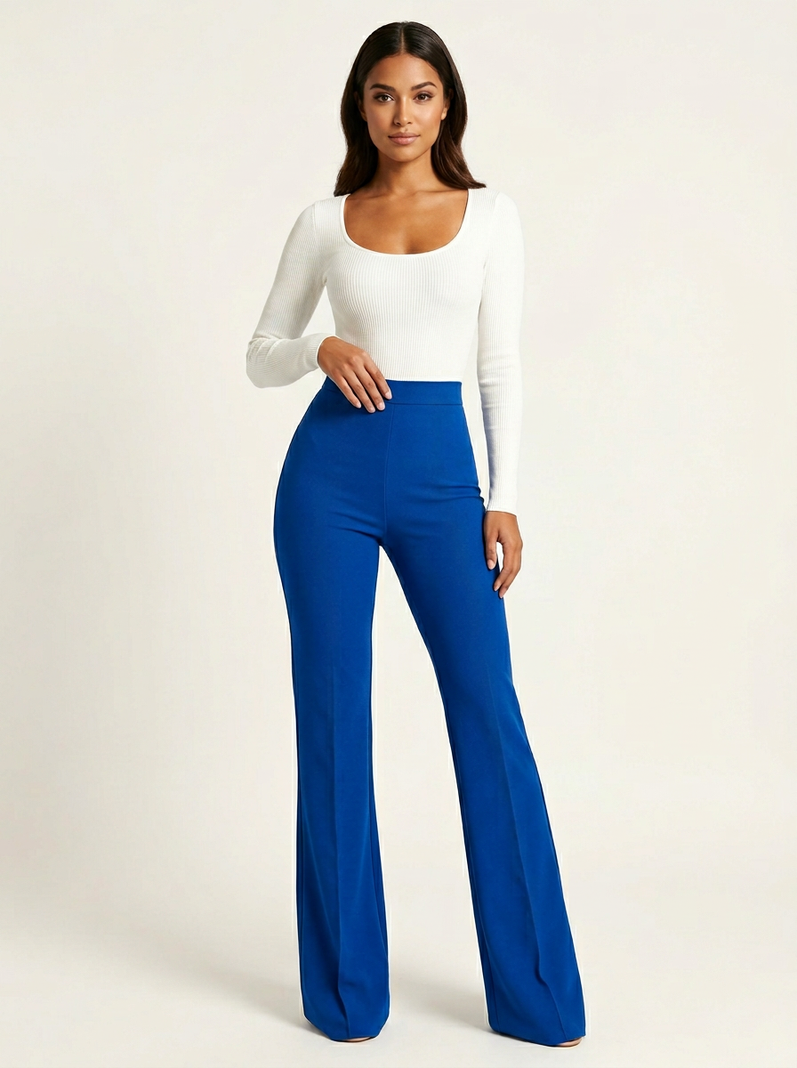 Dames Flared Broek – Hoge Taille – Vrouwelijk Casual Ontwerp