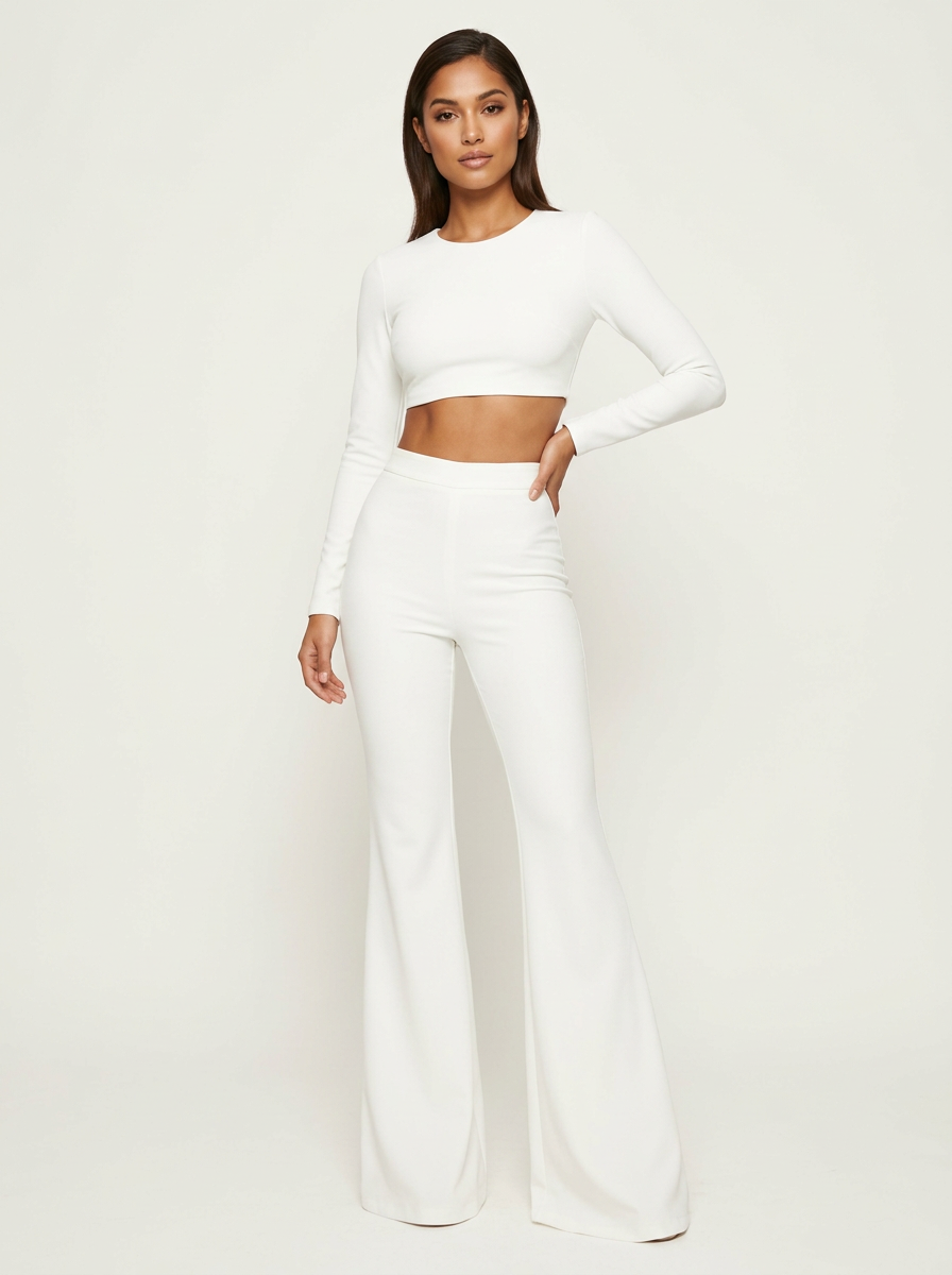 Dames Flared Broek – Hoge Taille – Vrouwelijk Casual Ontwerp