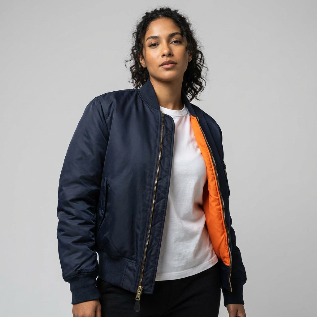 Dames Bomberjack – Utility Details – Klassiek Casual Ontwerp