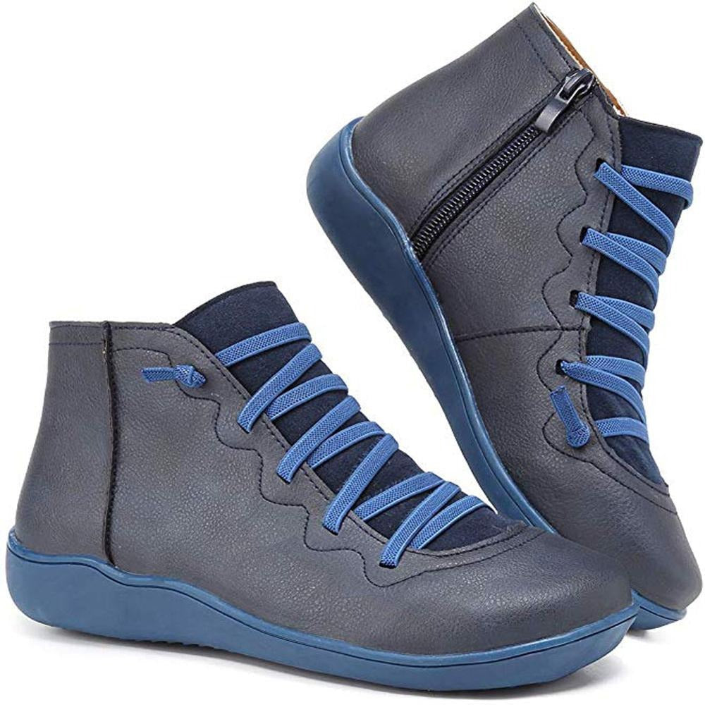Enkellaarsjes Dames – Blauw - beeld 5