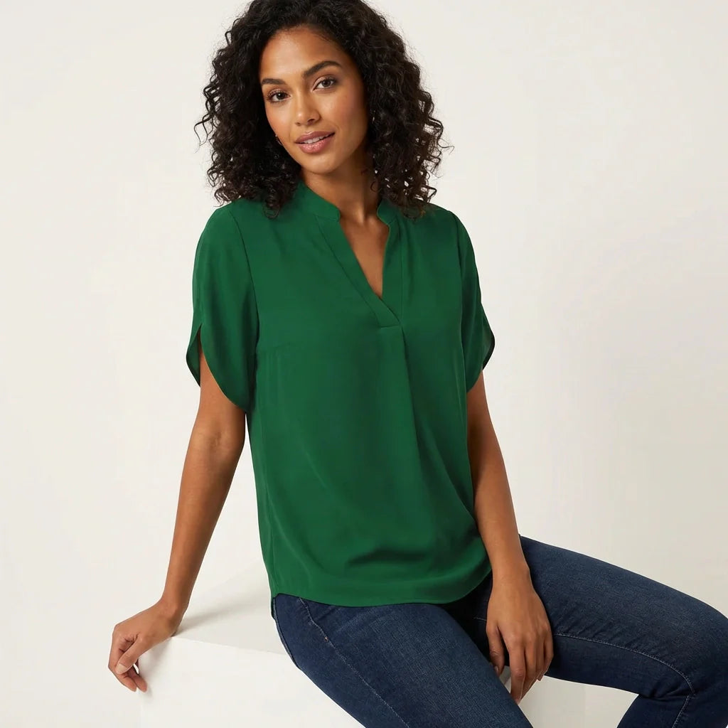 Dames Zomer Blouse – V-hals – Luchtig Casual Ontwerp