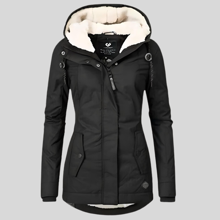ELVIRA | Lange Winterjas met Capuchon – Warm & Waterafstotend