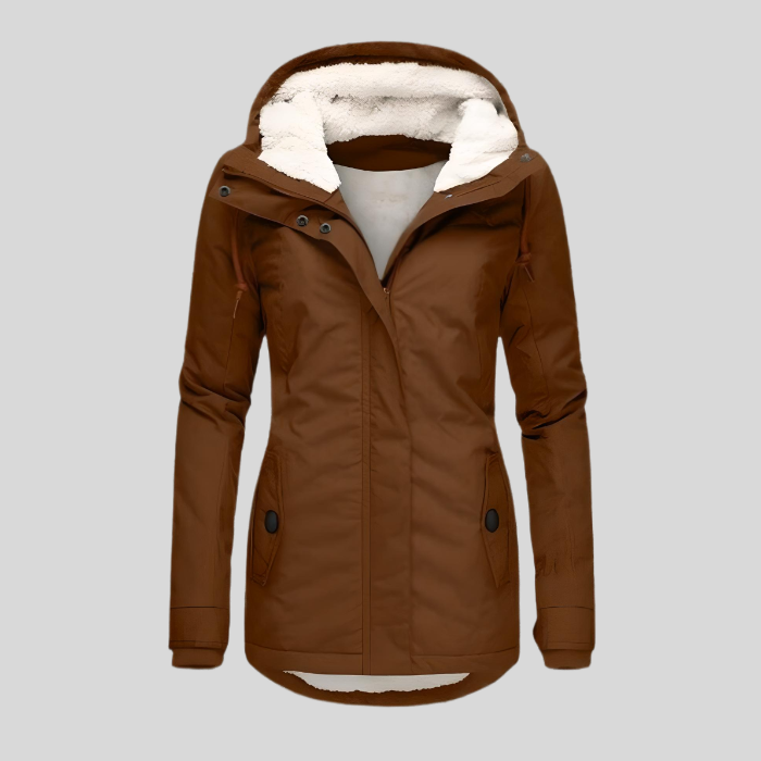 ELVIRA | Lange Winterjas met Capuchon – Warm & Waterafstotend