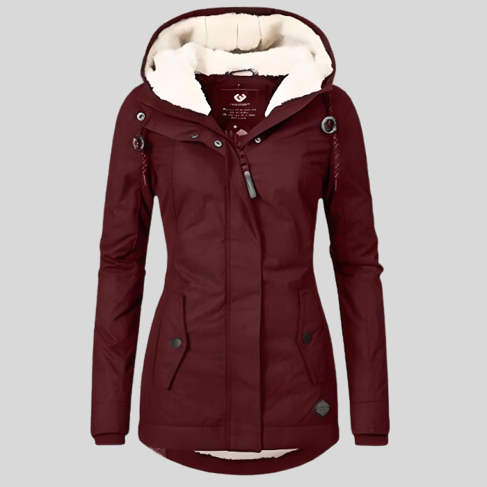 ELVIRA | Lange Winterjas met Capuchon – Warm & Waterafstotend