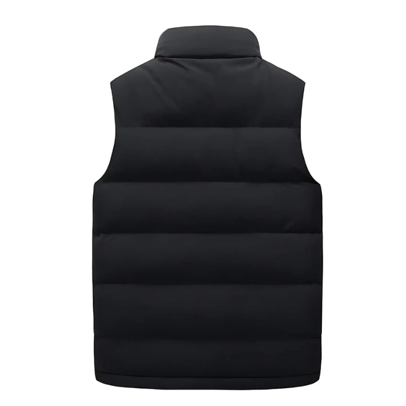 Heren Gewatteerde Bodywarmer – Mouwloos Ontwerp met Ritssluiting en Zakken