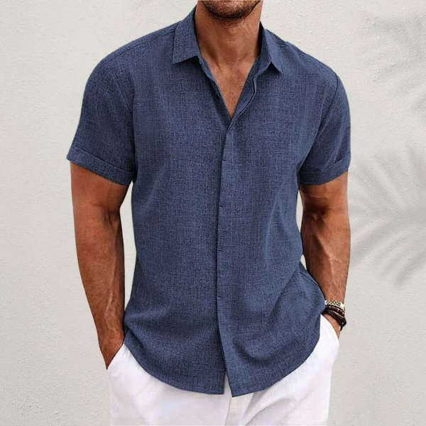 Heren Linnen Overhemd – Korte Mouw – Luchtig Casual Zomer Ontwerp