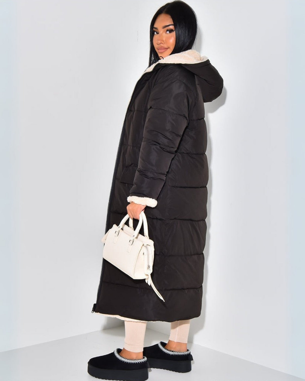 Omkeerbare Dames Winterjas met Lang Model