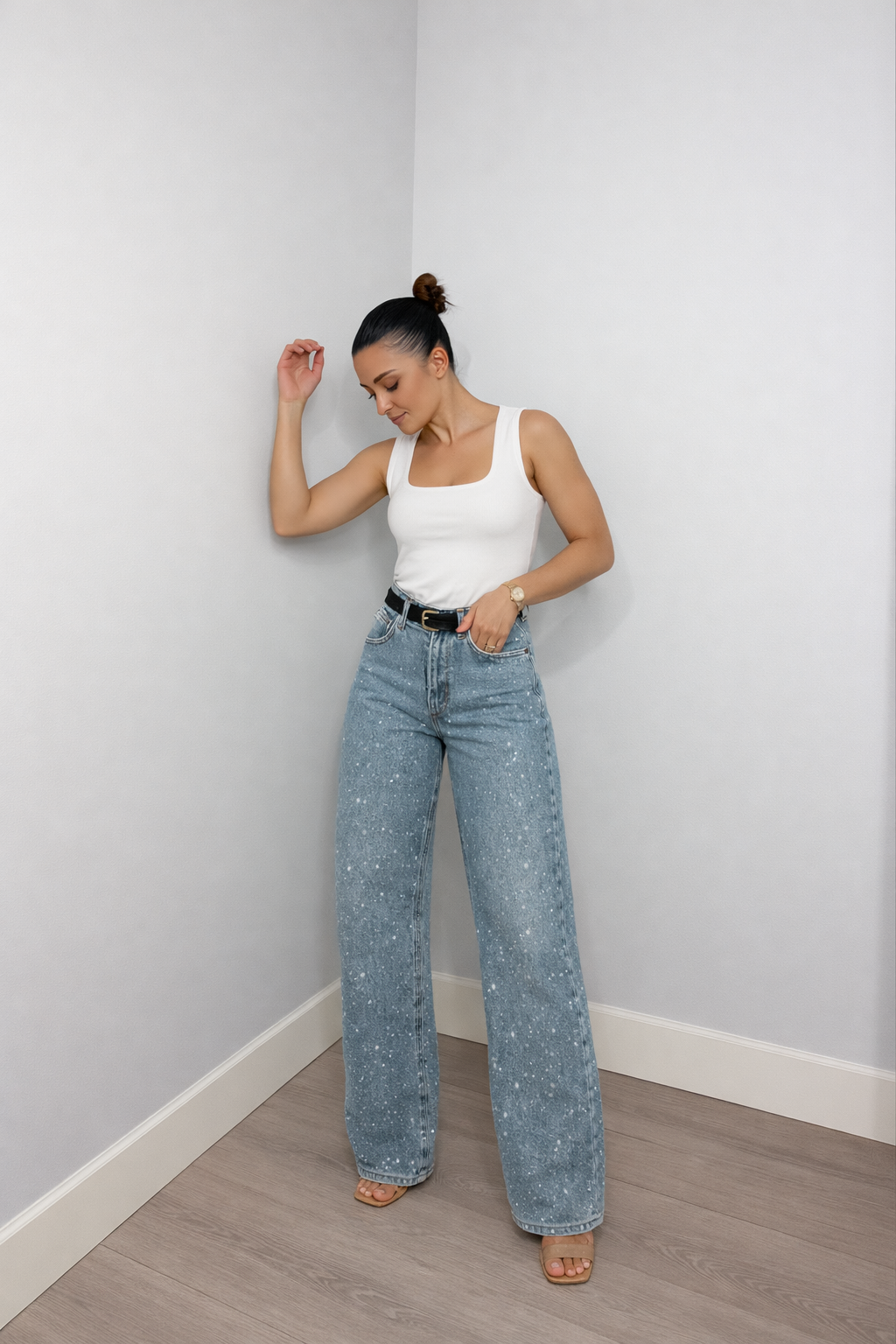 Dames High Waist Jeans – Rechte Pijpen – Moderne Casual Pasvorm