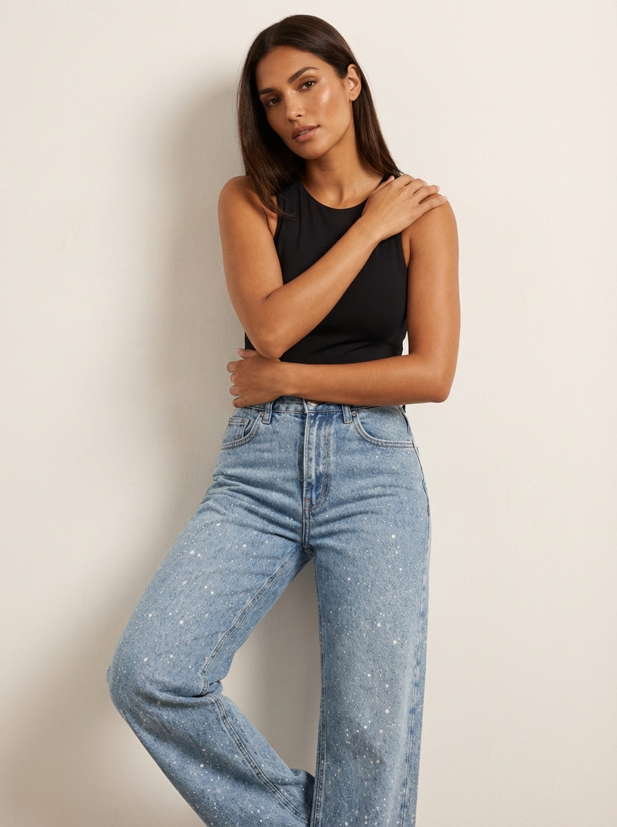 Dames High Waist Jeans – Rechte Pijpen – Moderne Casual Pasvorm