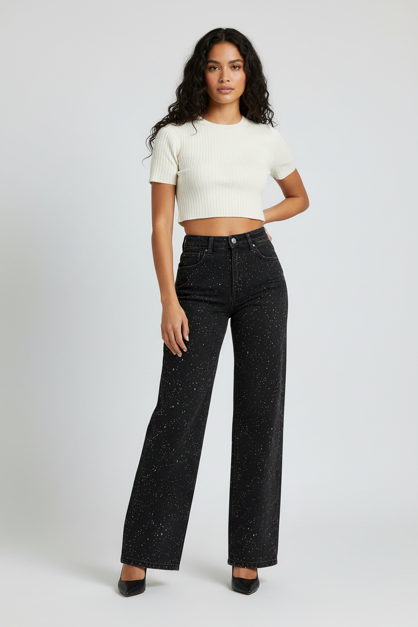 Dames High Waist Jeans – Rechte Pijpen – Moderne Casual Pasvorm