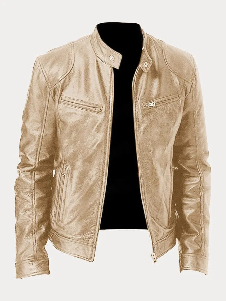 Jas Heren Leerlook – Camel - beeld 4