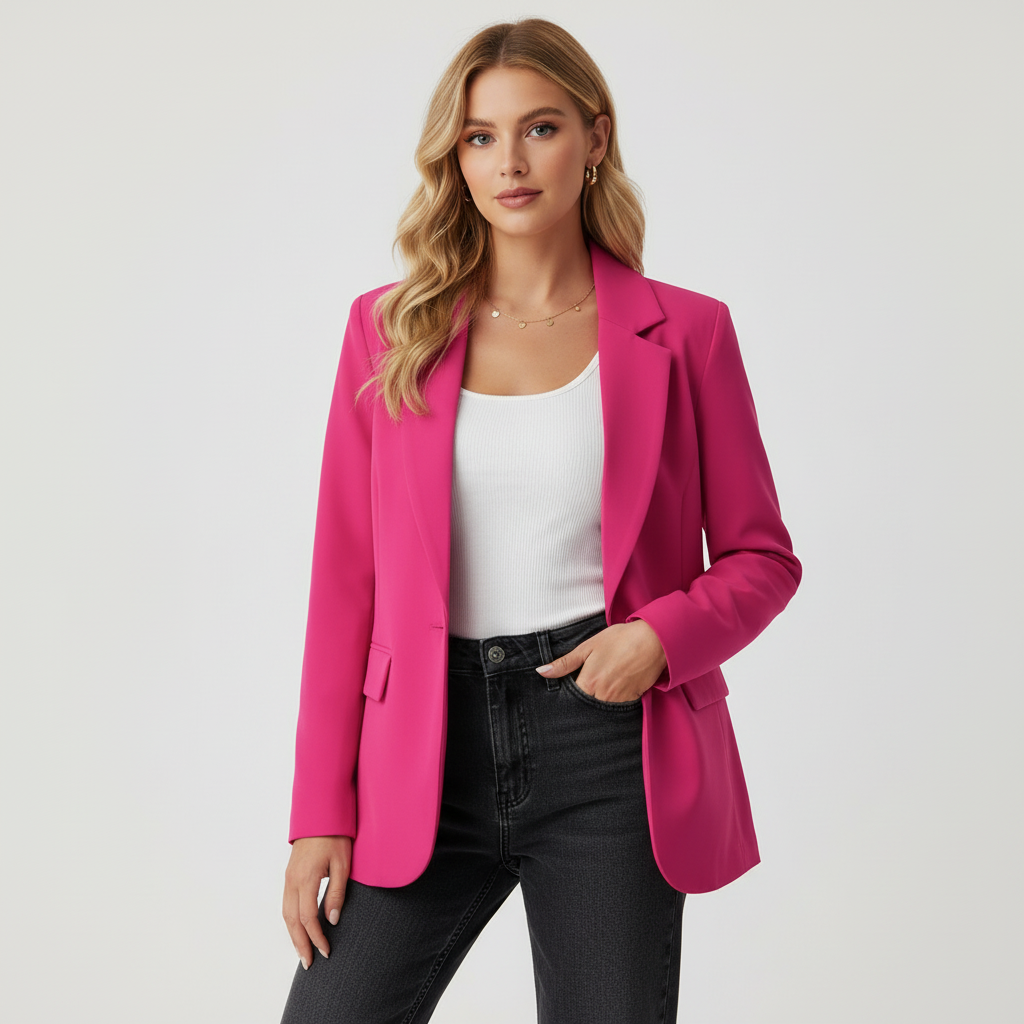Dames Blazer – Getailleerde Pasvorm – Veelzijdig Zakelijk Casual Ontwerp
