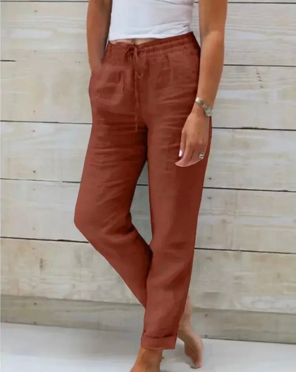 Dames broek hoge taille | Losvallende pasvorm met comfortabele tailleband