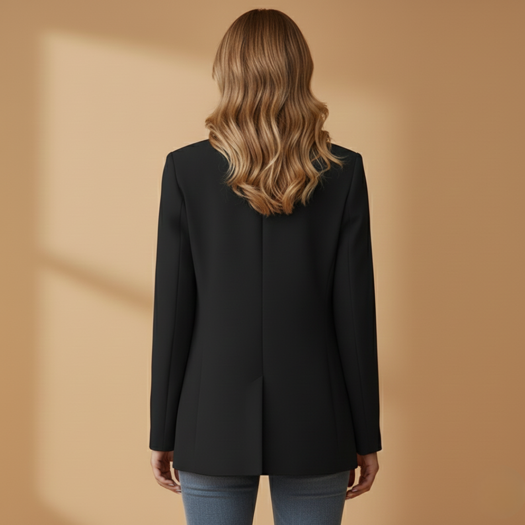Dames Blazer met Reverskraag – Enkele Knoopsluiting en Klepzakken