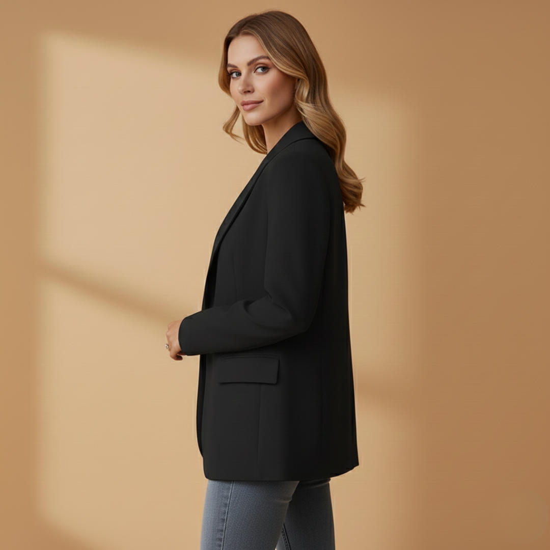 Dames Blazer met Reverskraag – Enkele Knoopsluiting en Klepzakken