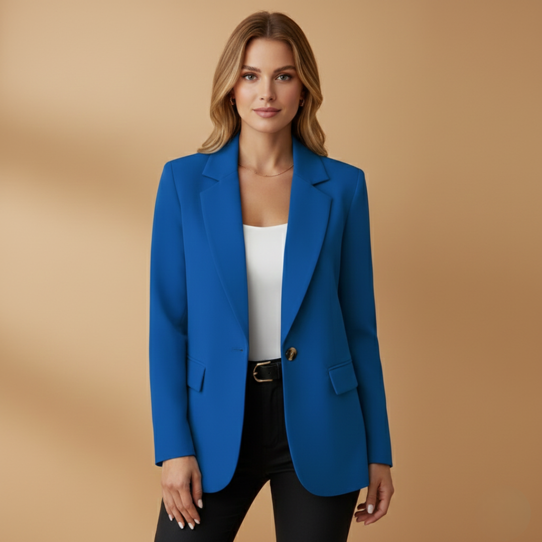 Dames Blazer met Reverskraag – Enkele Knoopsluiting en Klepzakken