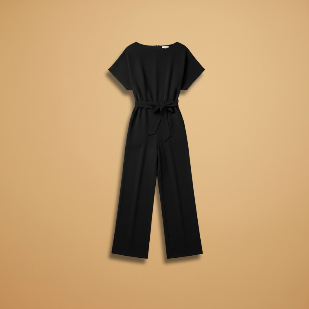 Dames Jumpsuit met Wijde Pijpen – Tailleband met Strik voor Dagelijks en Werkgebruik