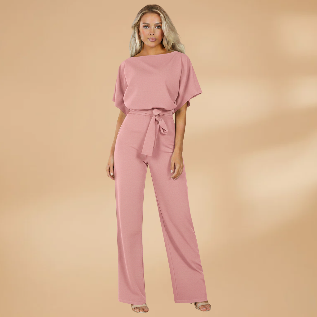 Dames Jumpsuit met Wijde Pijpen – Tailleband met Strik voor Dagelijks en Werkgebruik