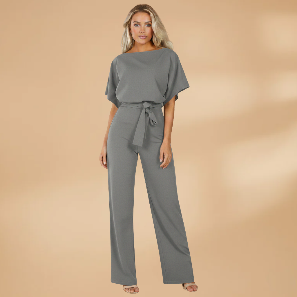 Dames Jumpsuit met Wijde Pijpen – Tailleband met Strik voor Dagelijks en Werkgebruik