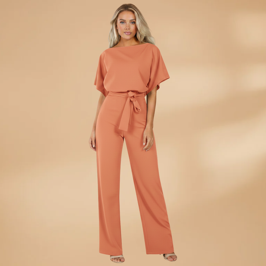 Dames Jumpsuit met Wijde Pijpen – Tailleband met Strik voor Dagelijks en Werkgebruik