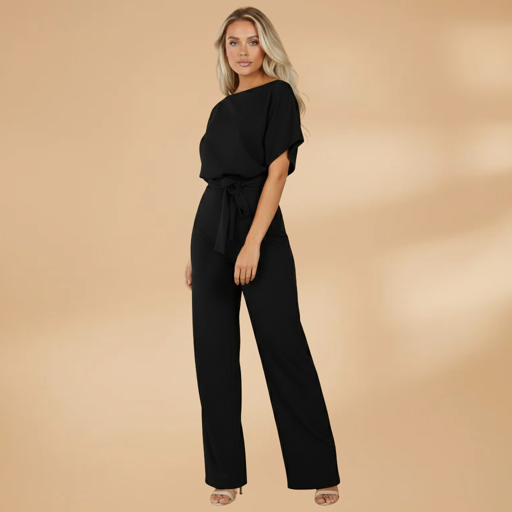 Dames Jumpsuit met Wijde Pijpen – Tailleband met Strik voor Dagelijks en Werkgebruik
