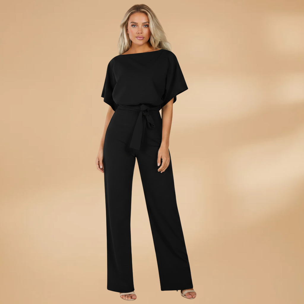 Dames Jumpsuit met Wijde Pijpen – Tailleband met Strik voor Dagelijks en Werkgebruik