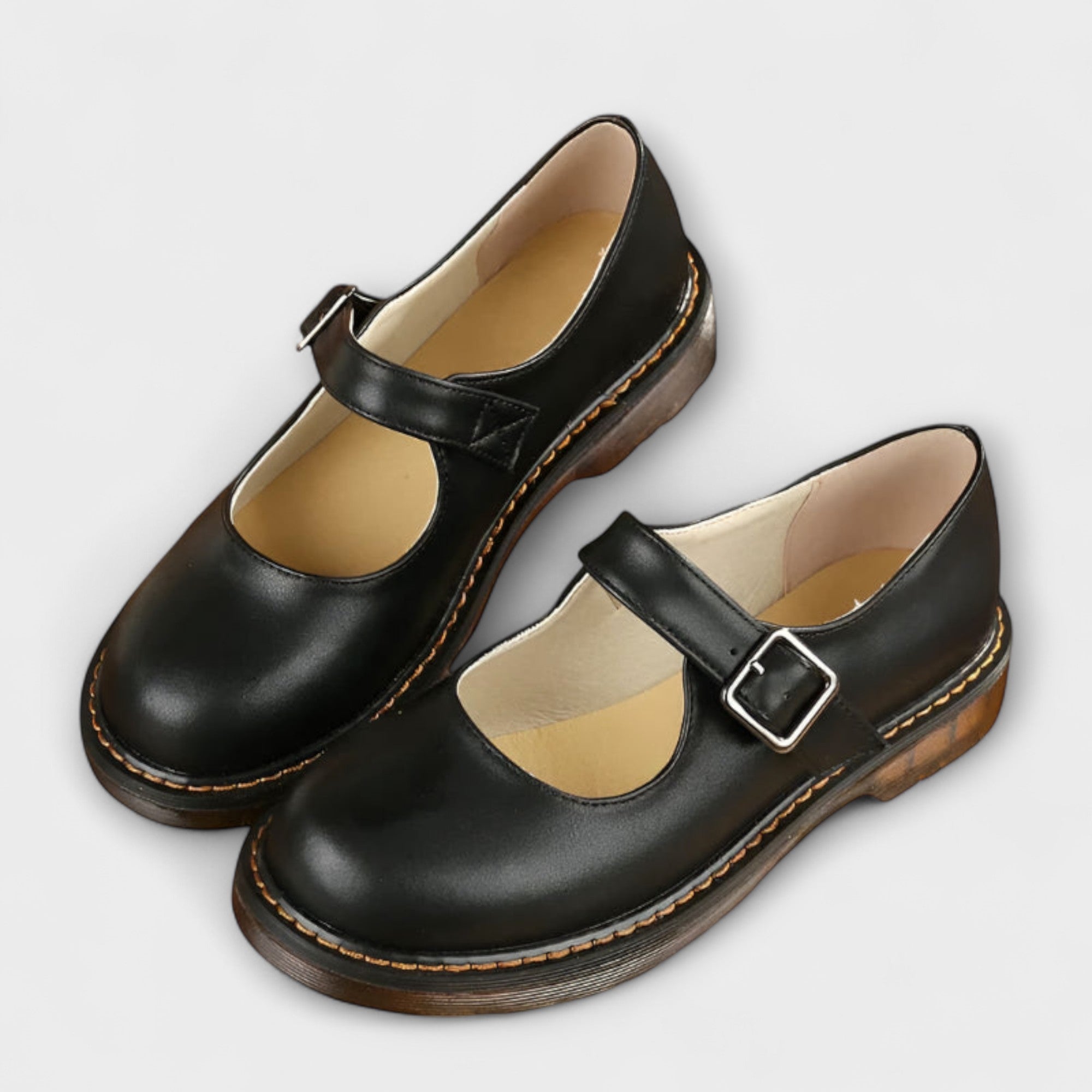Dames Mary Jane Schoenen – Platte Instappers met Verstelbare Band