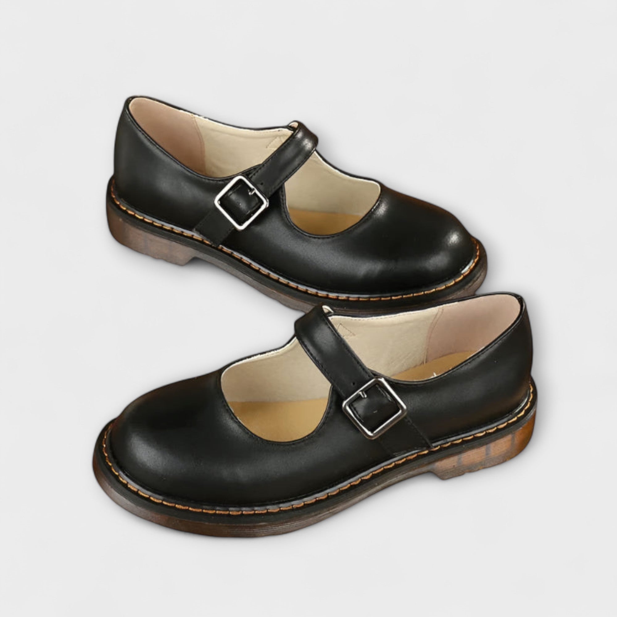 Dames Mary Jane Schoenen – Platte Instappers met Verstelbare Band