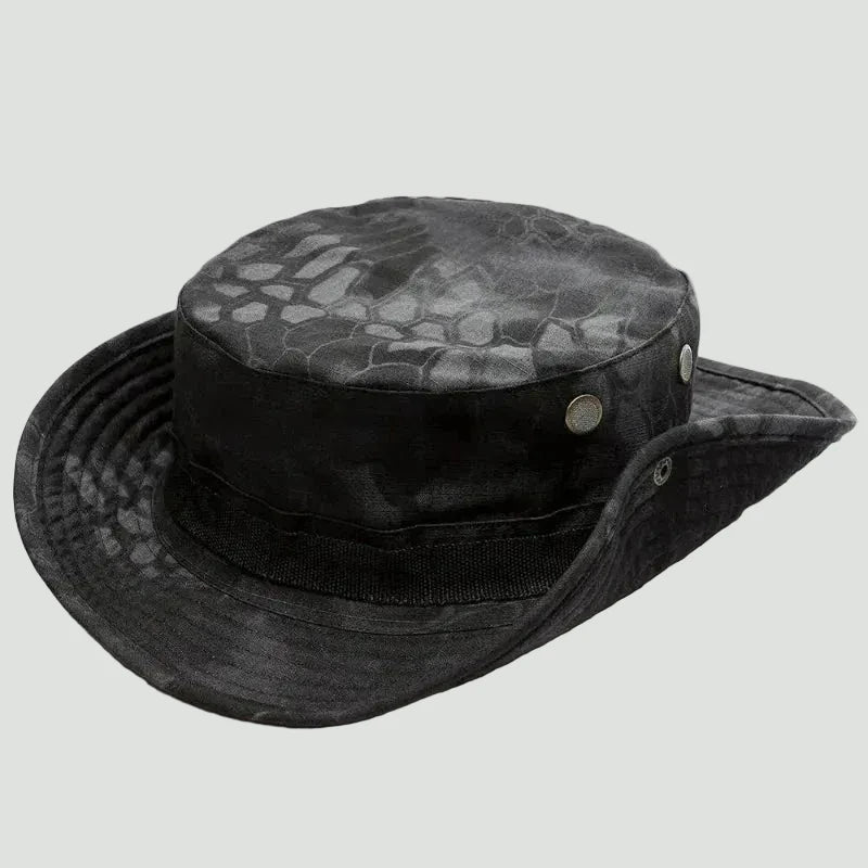 Ademende Lichtgewicht Bush Hoed – Opvouwbare Zonbescherming voor Outdoor Gebruik - De Mode OutletBLACK PYTHON PRINT-FN74Q89