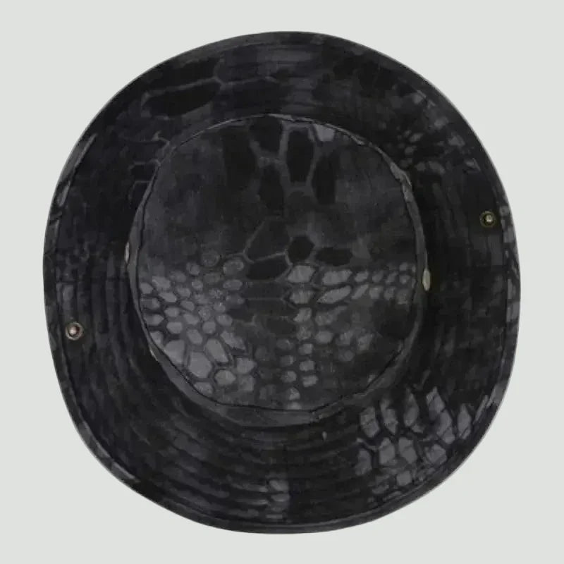Ademende Lichtgewicht Bush Hoed – Opvouwbare Zonbescherming voor Outdoor Gebruik - De Mode OutletBLACK PYTHON PRINT-FN74Q89