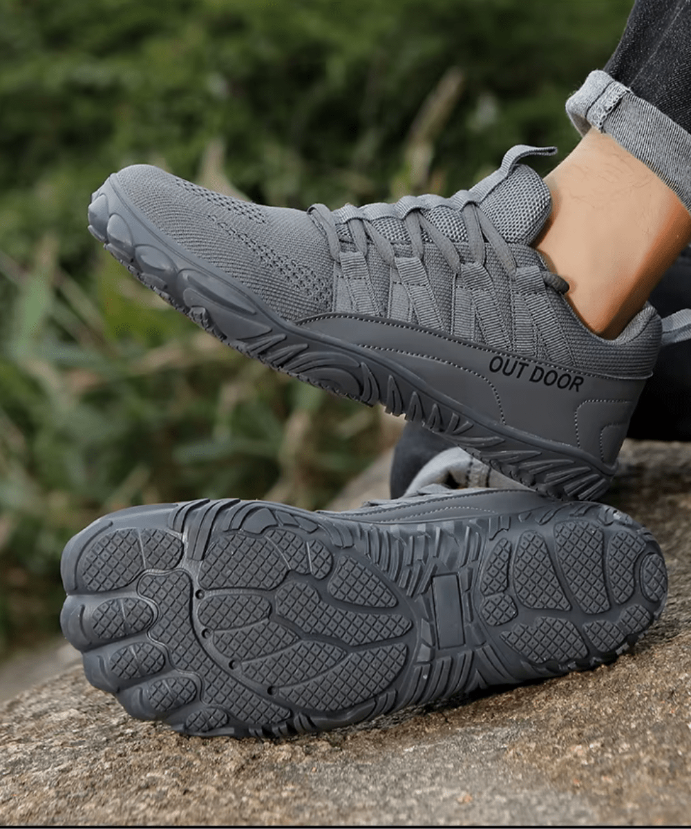 Barefoot Wandelschoenen met Brede Pasvorm – Ademend Ontwerp met Gripzool - De Mode OutletGREY-CS30D08