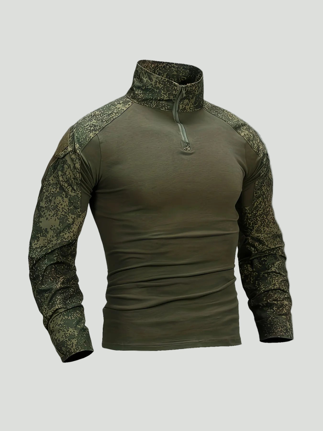 Camouflage Tactisch Shirt met Lange Mouwen voor Heren – Half - Zip Outdoor Laag - De Mode Outlet