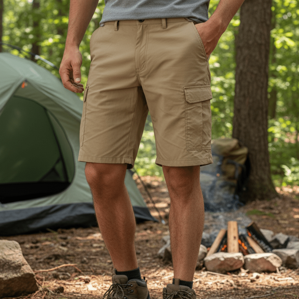 Cargo Shorts – Ademend Outdoor Short met Praktische Opbergruimte - De Mode OutletKHAKI-WP97V68