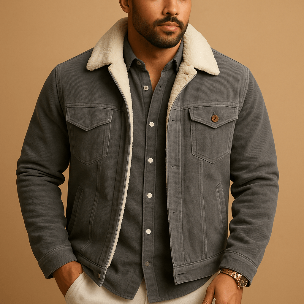 Corduroy herenjas – Moderne pasvorm en tijdloze stijl - De Mode OutletDMED2-QH292003