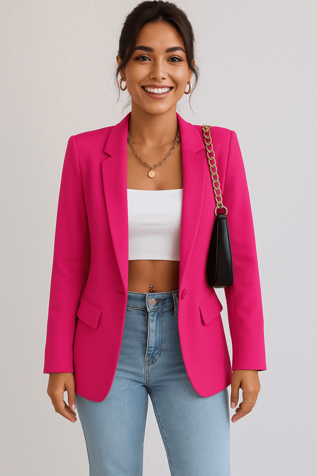 Dames blazer | Getailleerd colbert met stijlvolle pasvorm - De Mode OutletASL-BLAZ-PIN-S-4661